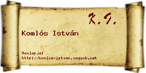 Komlós István névjegykártya